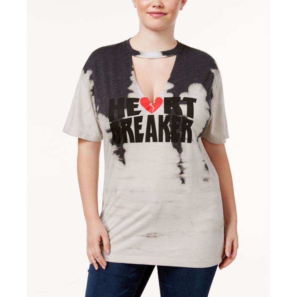 Hybrid Trendy Plus Size Cotton Heartbreaker Graphic T-Shirt